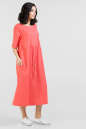 Повседневное платье балахон кораллового цвета 2685.81 No1|интернет-магазин vvlen.com