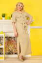 Летнее платье рубашка бежевого цвета 2325.81 No2|интернет-магазин vvlen.com