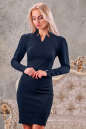 Офисное платье футляр синего цвета 2186.47|интернет-магазин vvlen.com