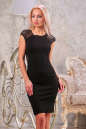 Коктейльное платье футляр черного цвета 2203.47 No0|интернет-магазин vvlen.com