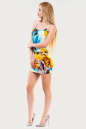 Летнее платье футляр желтого с голубым цвета 1548.33 No2|интернет-магазин vvlen.com