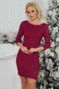Коктейльное платье футляр бордового цвета 2218.12|интернет-магазин vvlen.com
