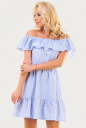 Повседневное платье с пышной юбкой голубой полоски цвета 2373.93 No0|интернет-магазин vvlen.com