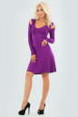 Повседневное платье трапеция сиреневого цвета 874.17|интернет-магазин vvlen.com