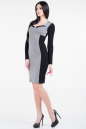 Повседневное платье футляр черного с серым цвета 1234.1 No1|интернет-магазин vvlen.com