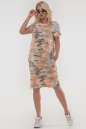 Летнее платье  мешок оранжевого с коричневым цвета 2794-2.17|интернет-магазин vvlen.com