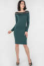 Коктейльное платье футляр темно-зеленого цвета 1413.47|интернет-магазин vvlen.com