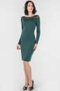 Коктейльное платье футляр темно-зеленого цвета 1413.47 No1|интернет-магазин vvlen.com