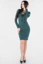 Повседневное платье футляр темно-зеленого цвета 2654.47|интернет-магазин vvlen.com