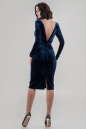 Коктейльное платье футляр синего цвета 2649.26|интернет-магазин vvlen.com