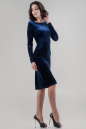 Коктейльное платье футляр синего цвета 2649.26 No3|интернет-магазин vvlen.com