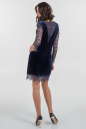Коктейльное платье трапеция синего цвета 2650.26 No3|интернет-магазин vvlen.com
