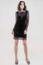 Коктейльное платье трапеция черного цвета 2650.26|интернет-магазин vvlen.com