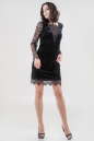 Коктейльное платье трапеция черного цвета 2650.26 No1|интернет-магазин vvlen.com