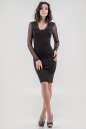 Коктейльное платье футляр черного цвета 1682.47|интернет-магазин vvlen.com