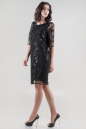 Коктейльное платье трапеция черного цвета 2525.10 No2|интернет-магазин vvlen.com