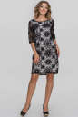 Коктейльное платье трапеция черного с белым цвета 2525.10|интернет-магазин vvlen.com