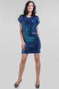 Коктейльное платье с открытой спиной синего цвета 1-2804 No1|интернет-магазин vvlen.com