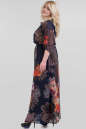 Платье с расклешённой юбкой синего с розовым цвета 1-2808  No1|интернет-магазин vvlen.com