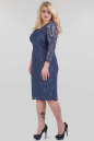 Платье футляр синего цвета 1-2809  No1|интернет-магазин vvlen.com