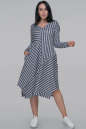 Платье трапеция серого с синим цвета 2909-1.103  No0|интернет-магазин vvlen.com