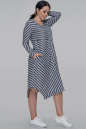 Платье трапеция серого с синим цвета 2909-1.103  No2|интернет-магазин vvlen.com