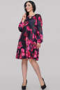 Коктейльное платье трапеция малинового принта цвета 407.41 No1|интернет-магазин vvlen.com