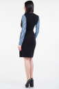 Повседневное платье футляр черного с голубым цвета 1225.1 No1|интернет-магазин vvlen.com