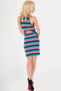 Летнее платье футляр синего с коралловым цвета 2056-1.17 No3|интернет-магазин vvlen.com