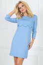 Повседневное платье футляр серо-голубого цвета 2488.47 No0|интернет-магазин vvlen.com