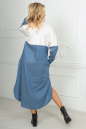 Платье оверсайз голубого с белым цвета 2412.9d9 No2|интернет-магазин vvlen.com