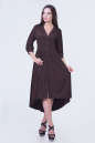 Коктейльное платье с расклешённой юбкой коричневого цвета 2380.86|интернет-магазин vvlen.com