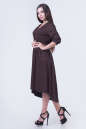 Коктейльное платье с расклешённой юбкой коричневого цвета 2380.86 No1|интернет-магазин vvlen.com