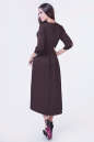 Коктейльное платье с расклешённой юбкой коричневого цвета 2380.86 No2|интернет-магазин vvlen.com