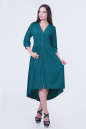 Коктейльное платье с расклешённой юбкой зеленого цвета 2380.86|интернет-магазин vvlen.com