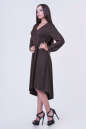 Коктейльное платье с расклешённой юбкой коричневого цвета 2380-1.86 No1|интернет-магазин vvlen.com