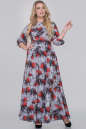Вечернее платье с длинной юбкой серый с красным цвета 2912.100 No1|интернет-магазин vvlen.com
