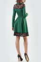 Повседневное платье с расклешённой юбкой зеленого с черным цвета 1826-1.47 No2|интернет-магазин vvlen.com