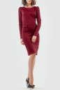Повседневное платье футляр вишневого цвета 944-1.47 No0|интернет-магазин vvlen.com
