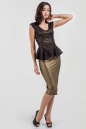 Блуза черного с золотистым цвета 810.12 No1|интернет-магазин vvlen.com