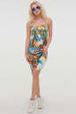 Летнее платье с открытыми плечами голубого тона цвета 842.33 No1|интернет-магазин vvlen.com