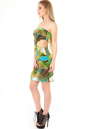 Летнее платье с открытыми плечами зеленого тона цвета 845.33 No1|интернет-магазин vvlen.com