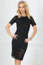 Коктейльное платье футляр черного цвета 2513.47 No0|интернет-магазин vvlen.com