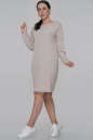 Повседневное платье  мешок бежевого цвета 2794-5.119 No1|интернет-магазин vvlen.com