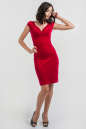 Коктейльное платье футляр красного цвета 1695.26|интернет-магазин vvlen.com