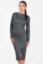 Офисное платье футляр серого цвета 2347.67|интернет-магазин vvlen.com