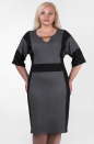 Платье футляр серого с черным цвета 2376.41  No0|интернет-магазин vvlen.com