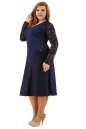 Платье с расклешённой юбкой синего цвета 2288.77  No1|интернет-магазин vvlen.com
