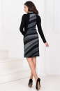 Повседневное платье футляр серого с черным цвета 1235.41 No2|интернет-магазин vvlen.com