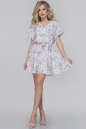 Летнее платье с расклешённой юбкой белый с серым цвета 2883-1.100 No1|интернет-магазин vvlen.com